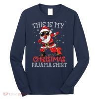 This Is My Christmas Pajama Dabbing African American Santa Long Sleeve Shirt thumb 0