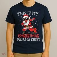 This Is My Christmas Pajama Dabbing African American Santa T-Shirt thumb 3
