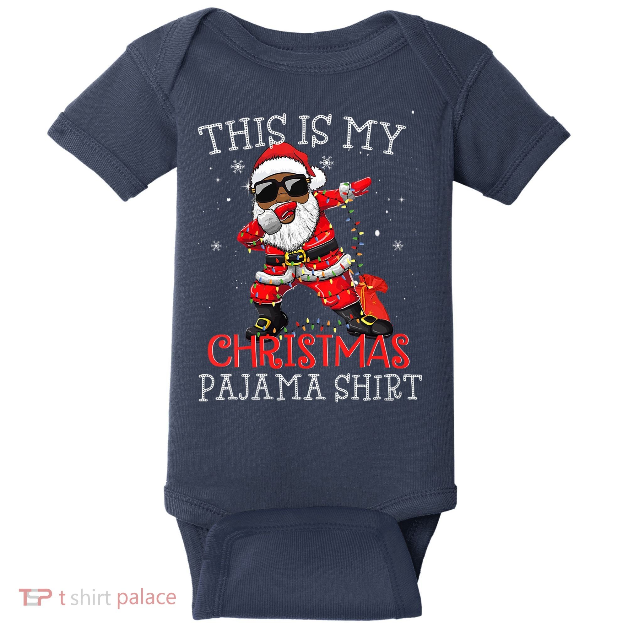 This Is My Christmas Pajama Dabbing African American Santa Baby Bodysuit