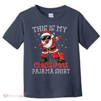 This Is My Christmas Pajama Dabbing African American Santa Toddler T-Shirt thumb 0