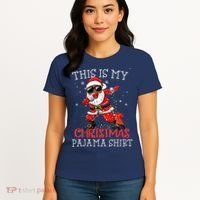 This Is My Christmas Pajama Dabbing African American Santa Women's T-Shirt thumb 4