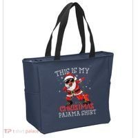This Is My Christmas Pajama Dabbing African American Santa Tote Bag thumb 2