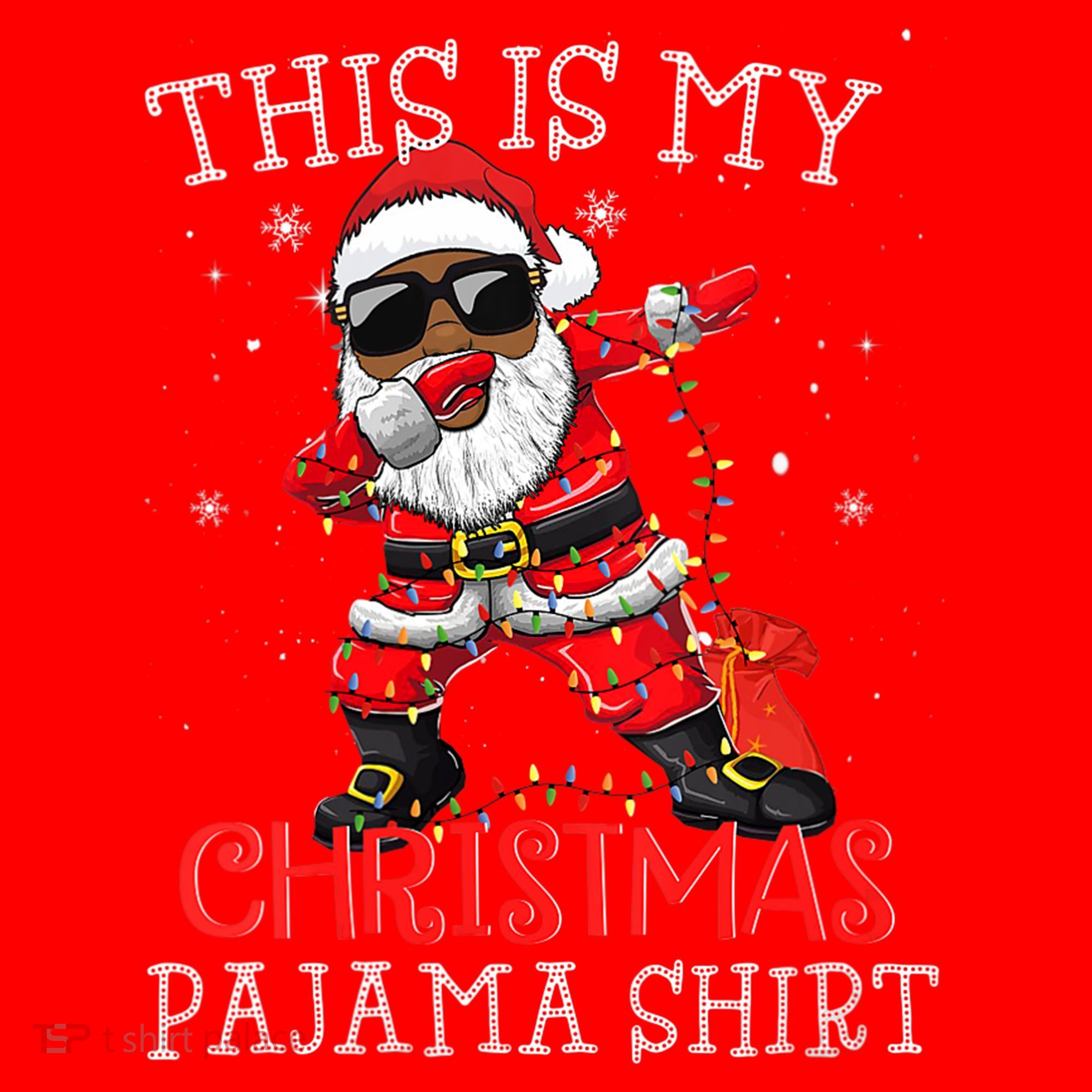 This Is My Christmas Pajama Dabbing African American Santa Santa Hat