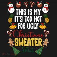 This Is My It's Too Hot For Ugly Christmas Sweater Toddler Hoodie thumb 2