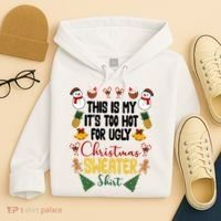 This Is My It's Too Hot For Ugly Christmas Sweater Hoodie thumb 4