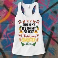This Is My It's Too Hot For Ugly Christmas Sweater Women's Tank Top thumb 3