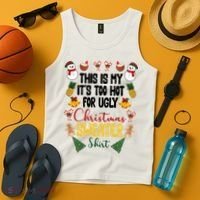 This Is My It's Too Hot For Ugly Christmas Sweater Tank Top thumb 4