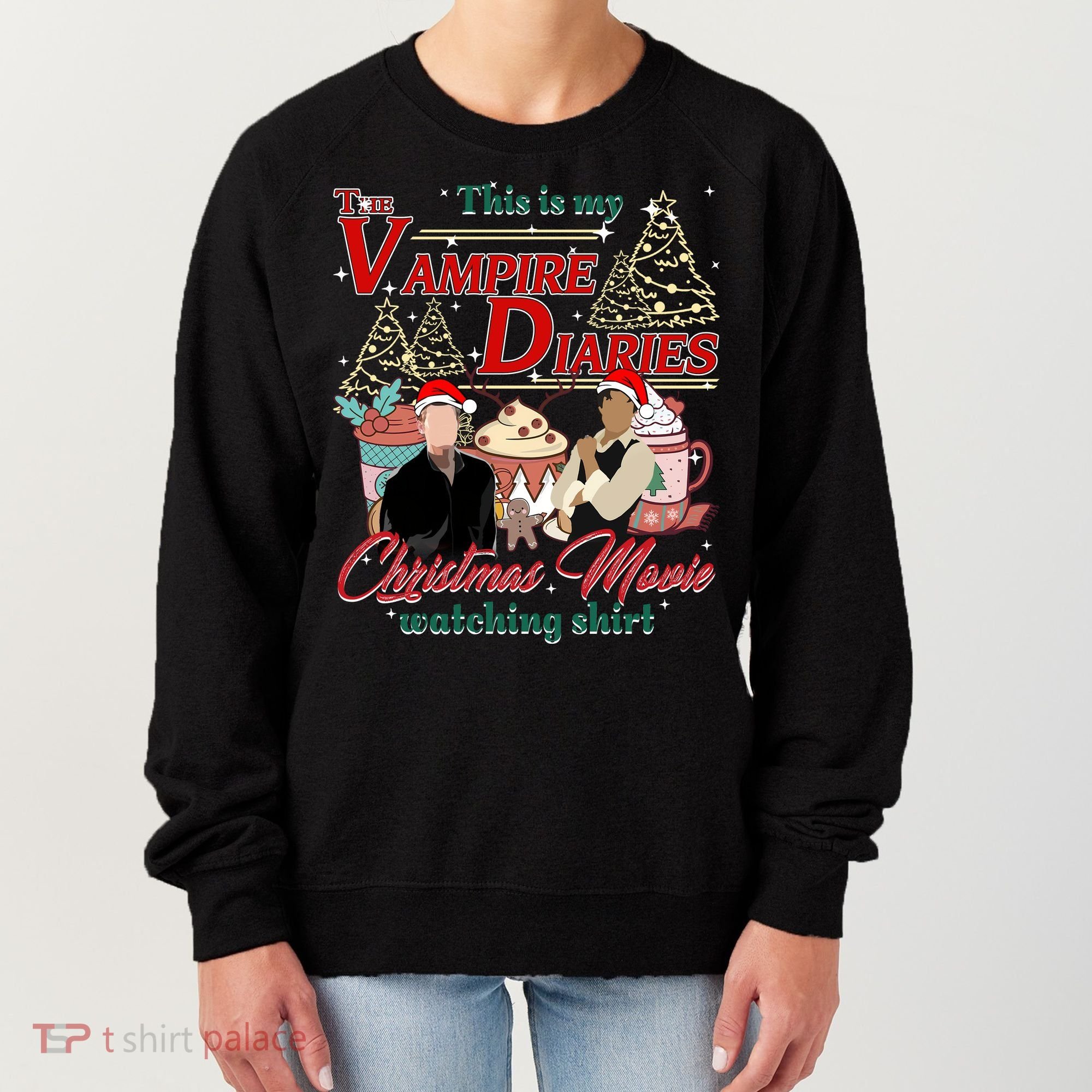 This Is My The Vampire Christmas Movie Watching Stefan And Damon Salv Women's Sweatshirt