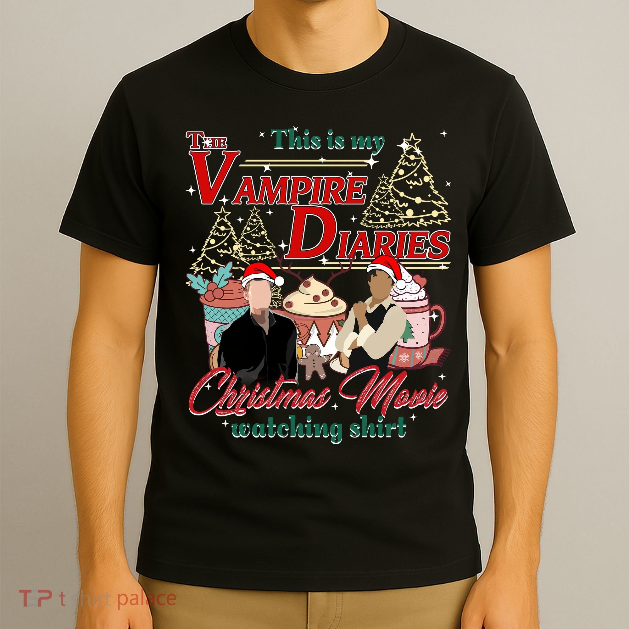 This Is My The Vampire Christmas Movie Watching Stefan And Damon Salv T-Shirt