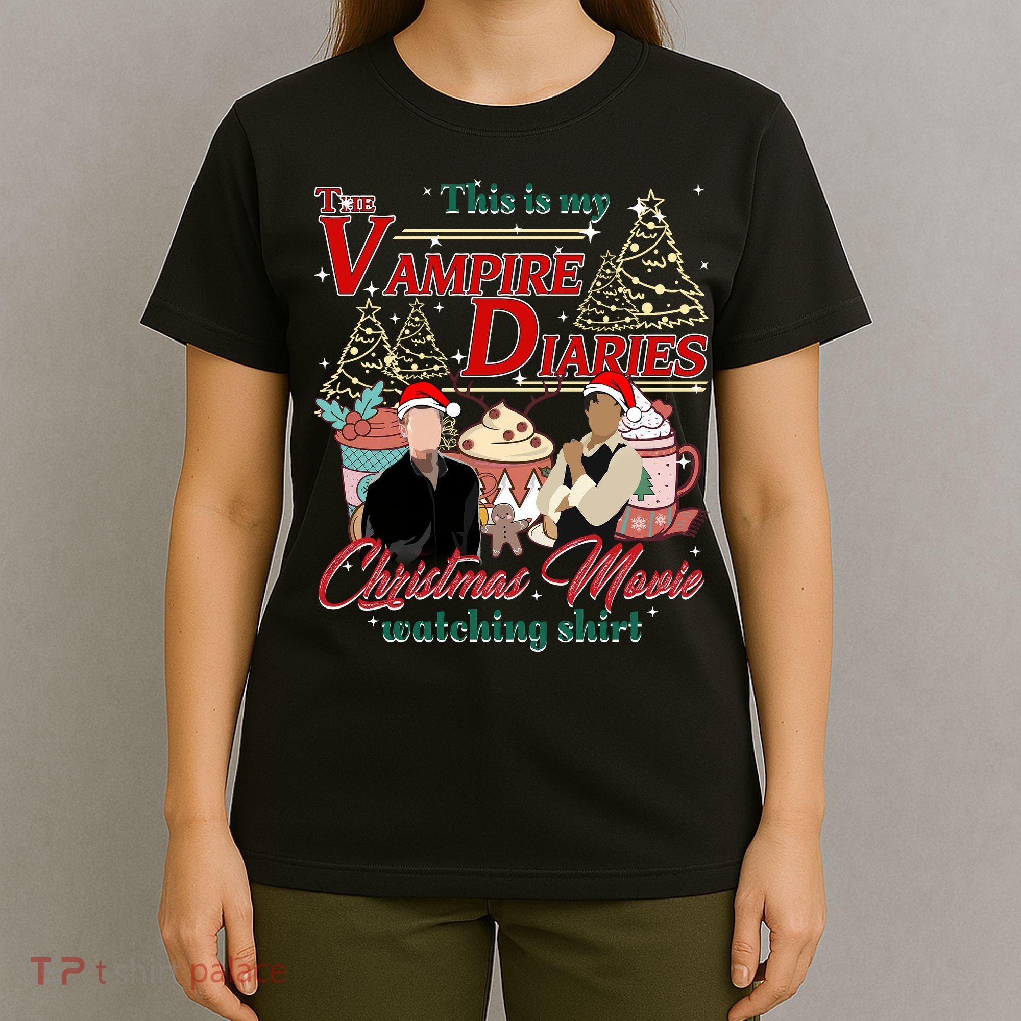 This Is My The Vampire Christmas Movie Watching Stefan And Damon Salv T-Shirt
