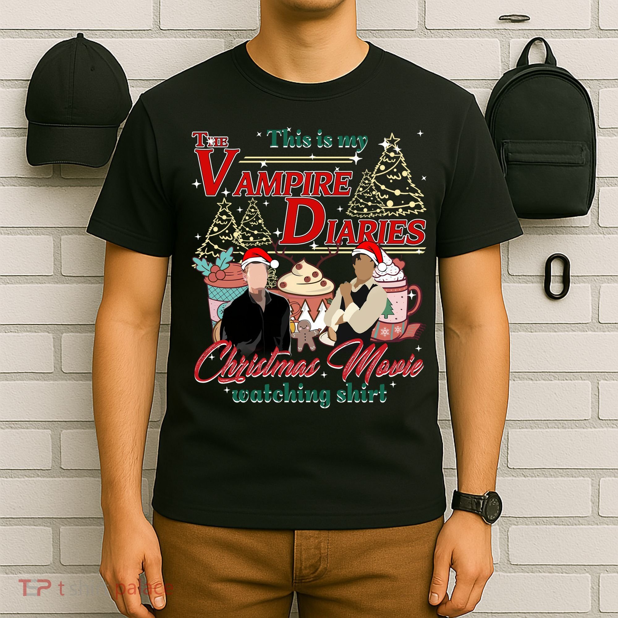 This Is My The Vampire Christmas Movie Watching Stefan And Damon Salv T-Shirt