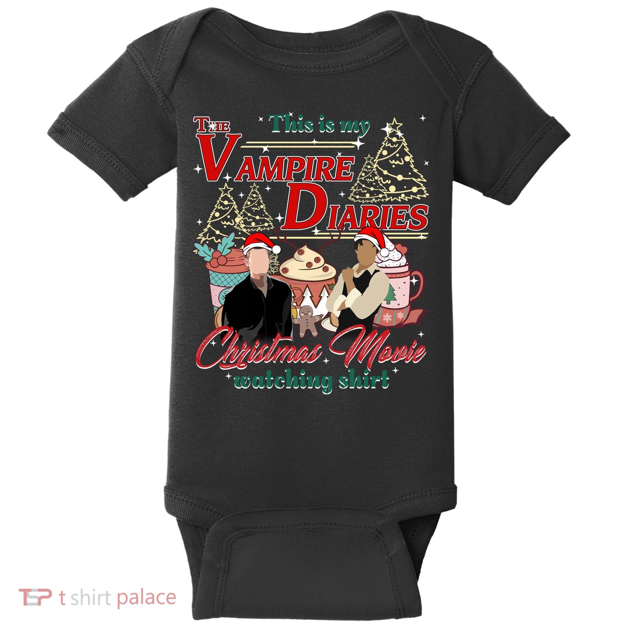 This Is My The Vampire Christmas Movie Watching Stefan And Damon Salv Baby Bodysuit
