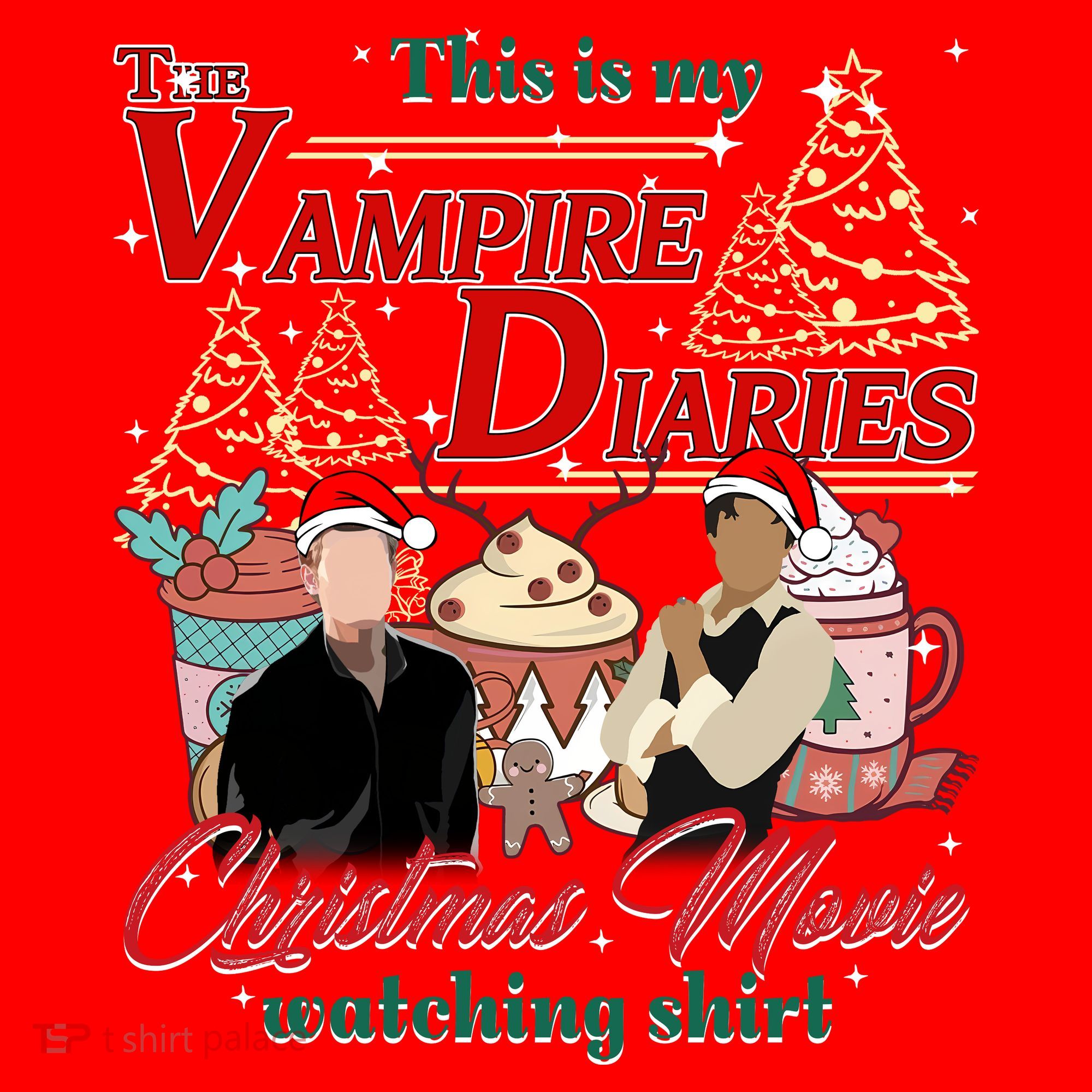 This Is My The Vampire Christmas Movie Watching Stefan And Damon Salv Santa Hat