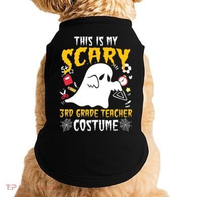 This Is My Scary Third Grade Costume Teacher Halloween Doggie Tank