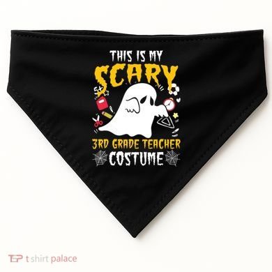 This Is My Scary Third Grade Costume Teacher Halloween USA-Made Doggie Bandana