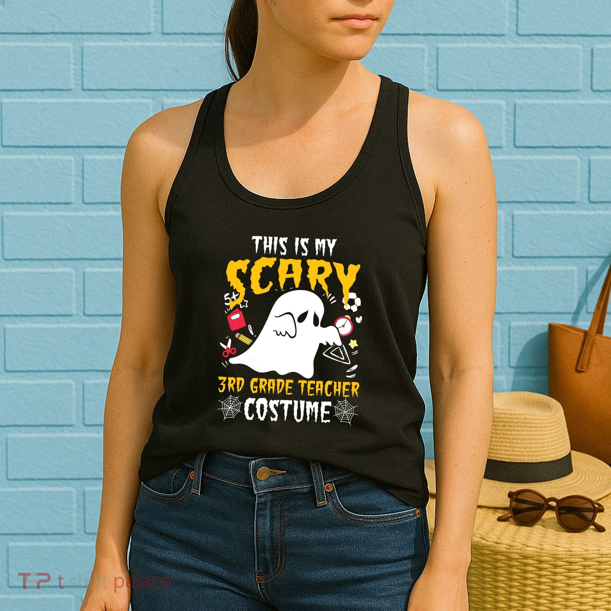 This Is My Scary Third Grade Costume Teacher Halloween Women's Tank Top
