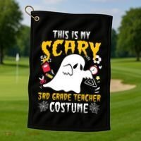 This Is My Scary Third Grade Costume Teacher Halloween Golf Towel thumb 1