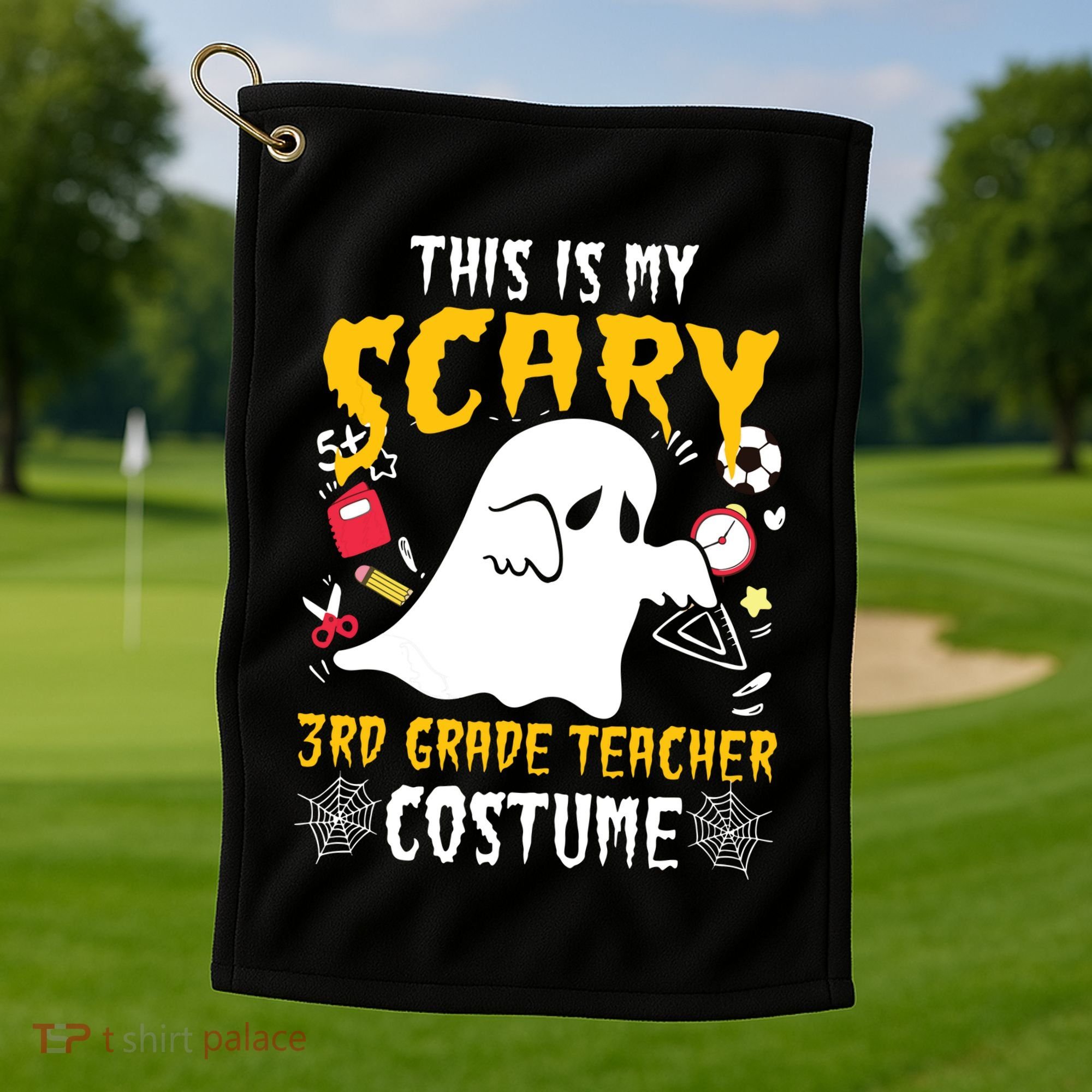 This Is My Scary Third Grade Costume Teacher Halloween Golf Towel