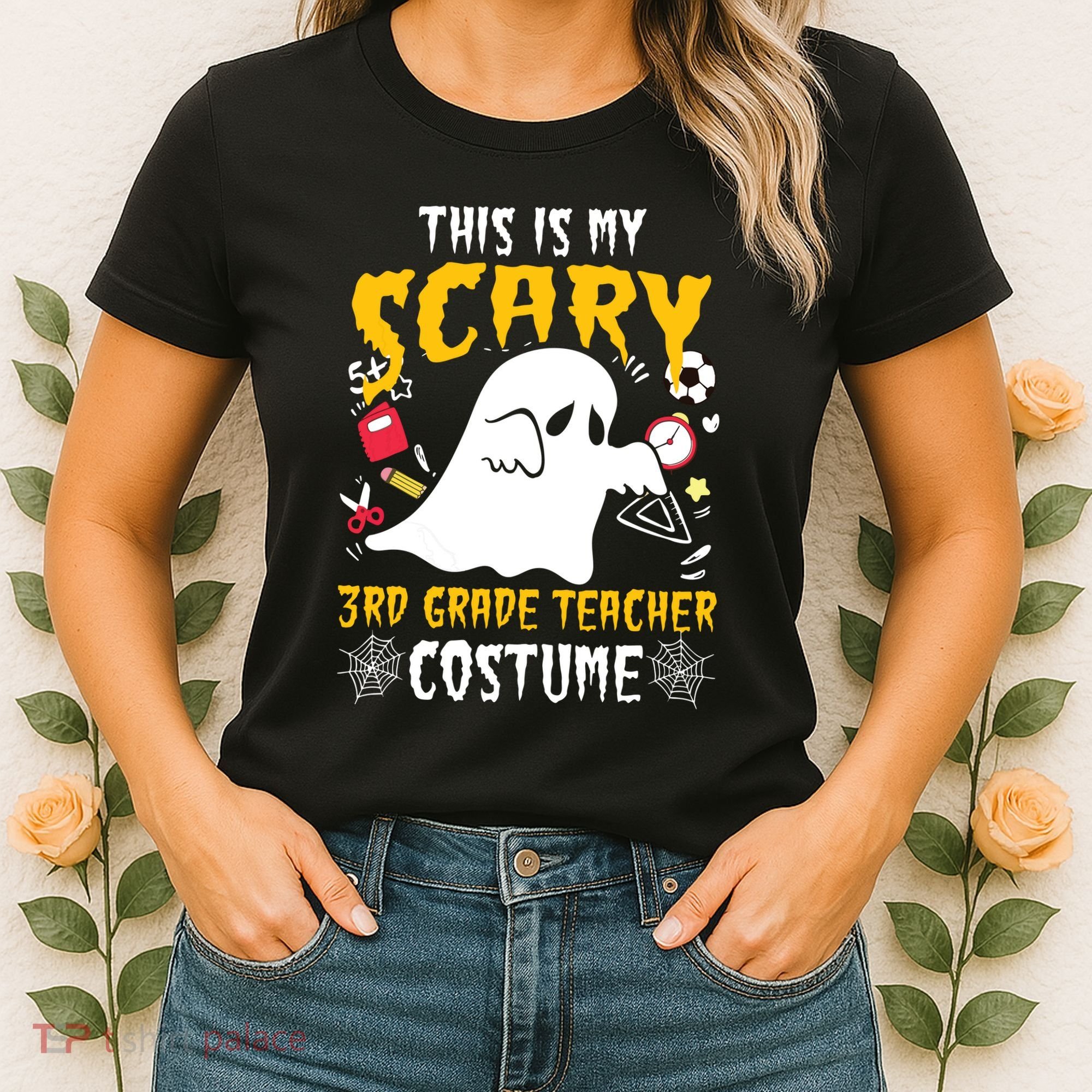This Is My Scary Third Grade Costume Teacher Halloween Women's T-Shirt