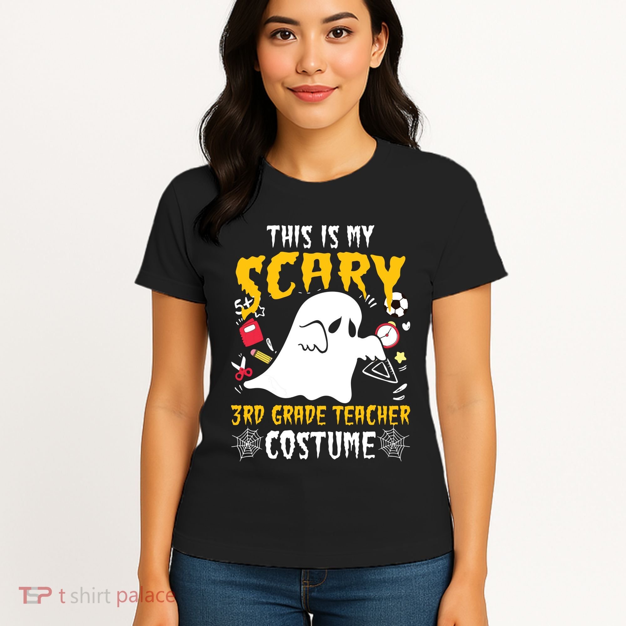 This Is My Scary Third Grade Costume Teacher Halloween Women's T-Shirt