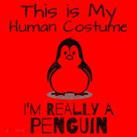 This is My Human Costume, I'm Really a Penguin Santa Hat thumb 1