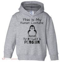 This is My Human Costume, I'm Really a Penguin Toddler Hoodie thumb 0
