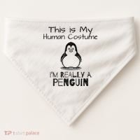 This is My Human Costume, I'm Really a Penguin USA-Made Doggie Bandana thumb 0