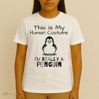 This is My Human Costume, I'm Really a Penguin T-Shirt thumb 4