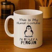 This is My Human Costume, I'm Really a Penguin Coffee Mug thumb 4