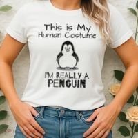 This is My Human Costume, I'm Really a Penguin Women's T-Shirt thumb 2