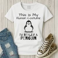 This is My Human Costume, I'm Really a Penguin Women's T-Shirt thumb 3