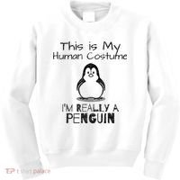This is My Human Costume, I'm Really a Penguin Kids Sweatshirt thumb 0