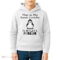 This is My Human Costume, I'm Really a Penguin Kids Hoodie thumb 4