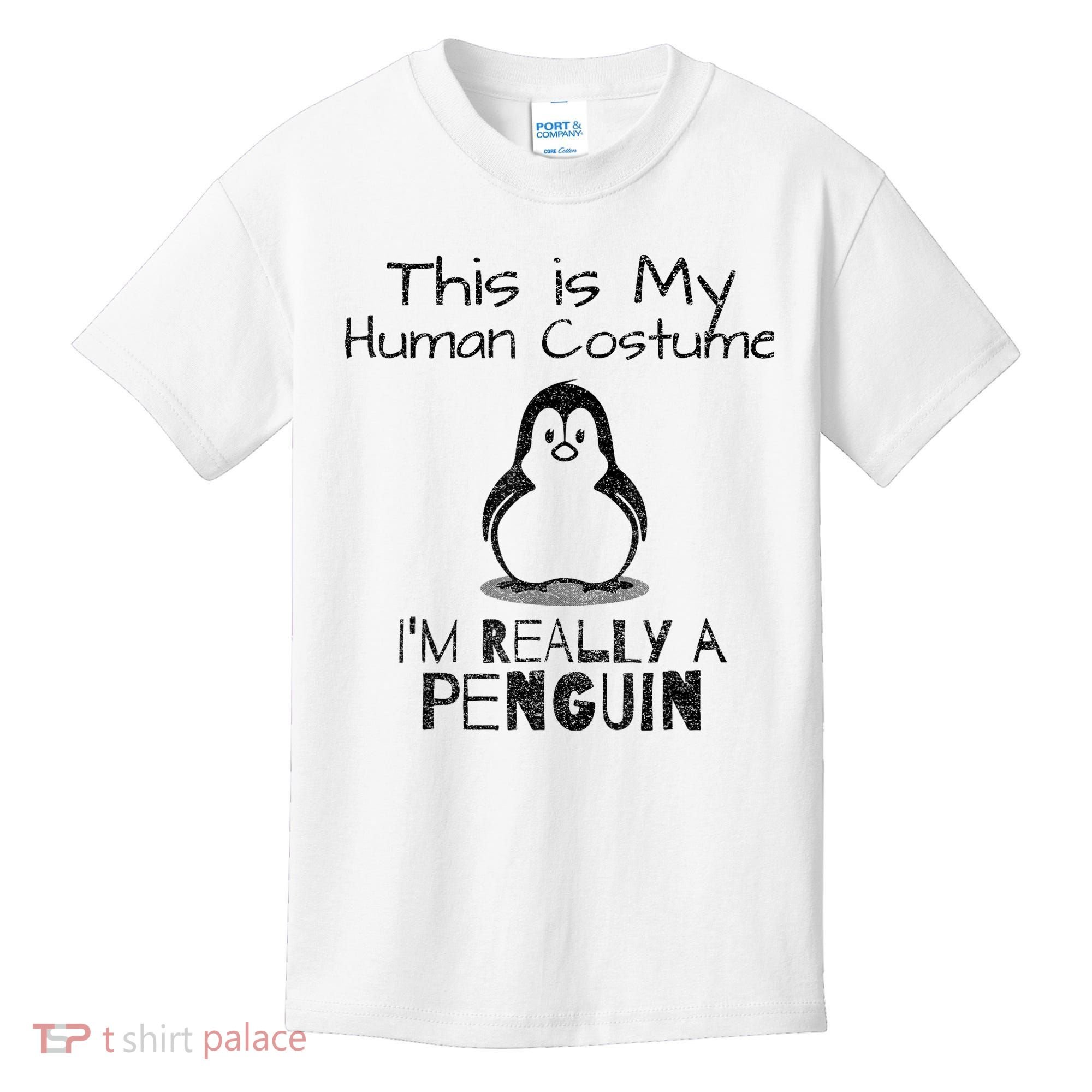This is My Human Costume, I'm Really a Penguin Kids T-Shirt