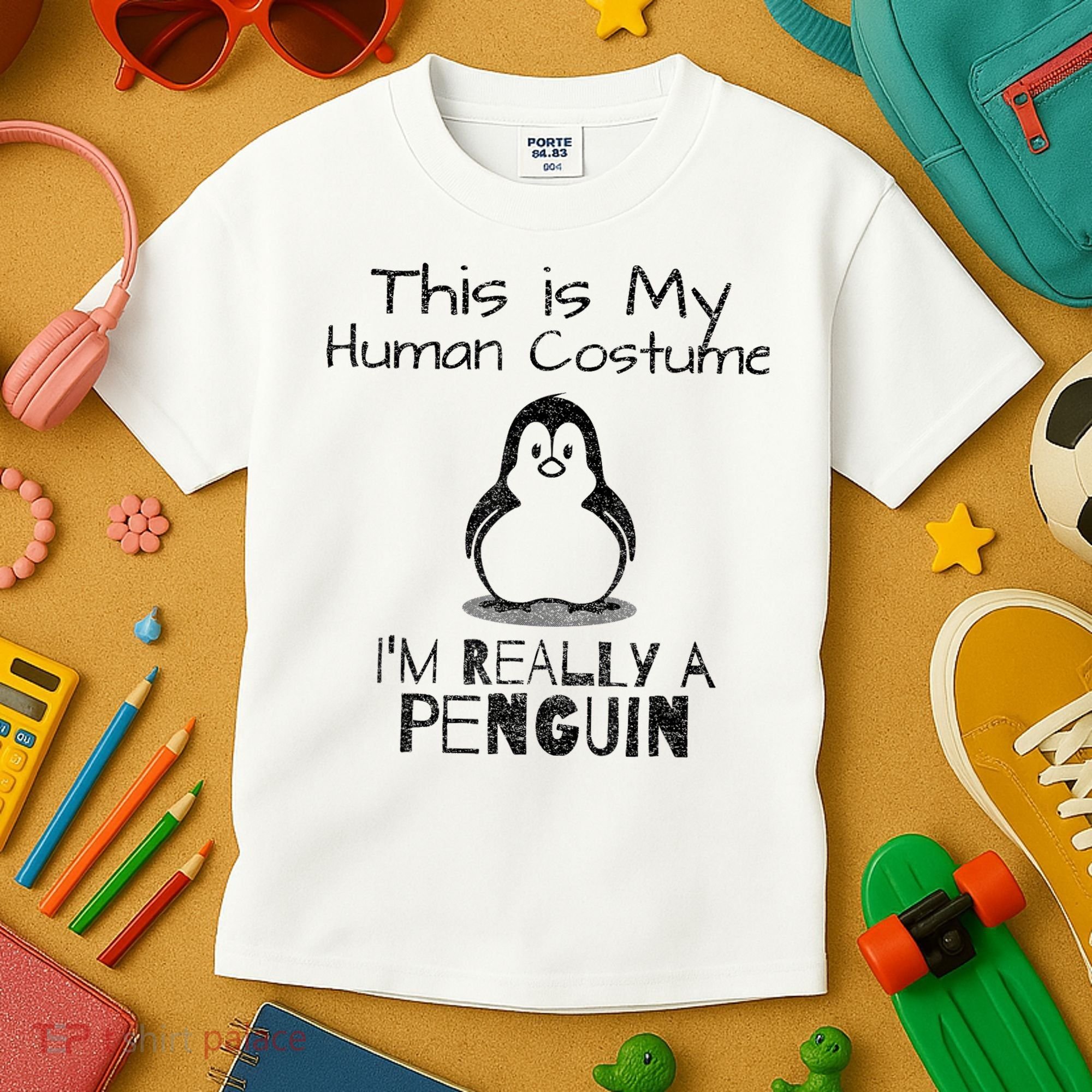 This is My Human Costume, I'm Really a Penguin Kids T-Shirt