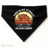 This Is My Turkey Pajama Thanksgiving Gobble USA-Made Doggie Bandana thumb 0