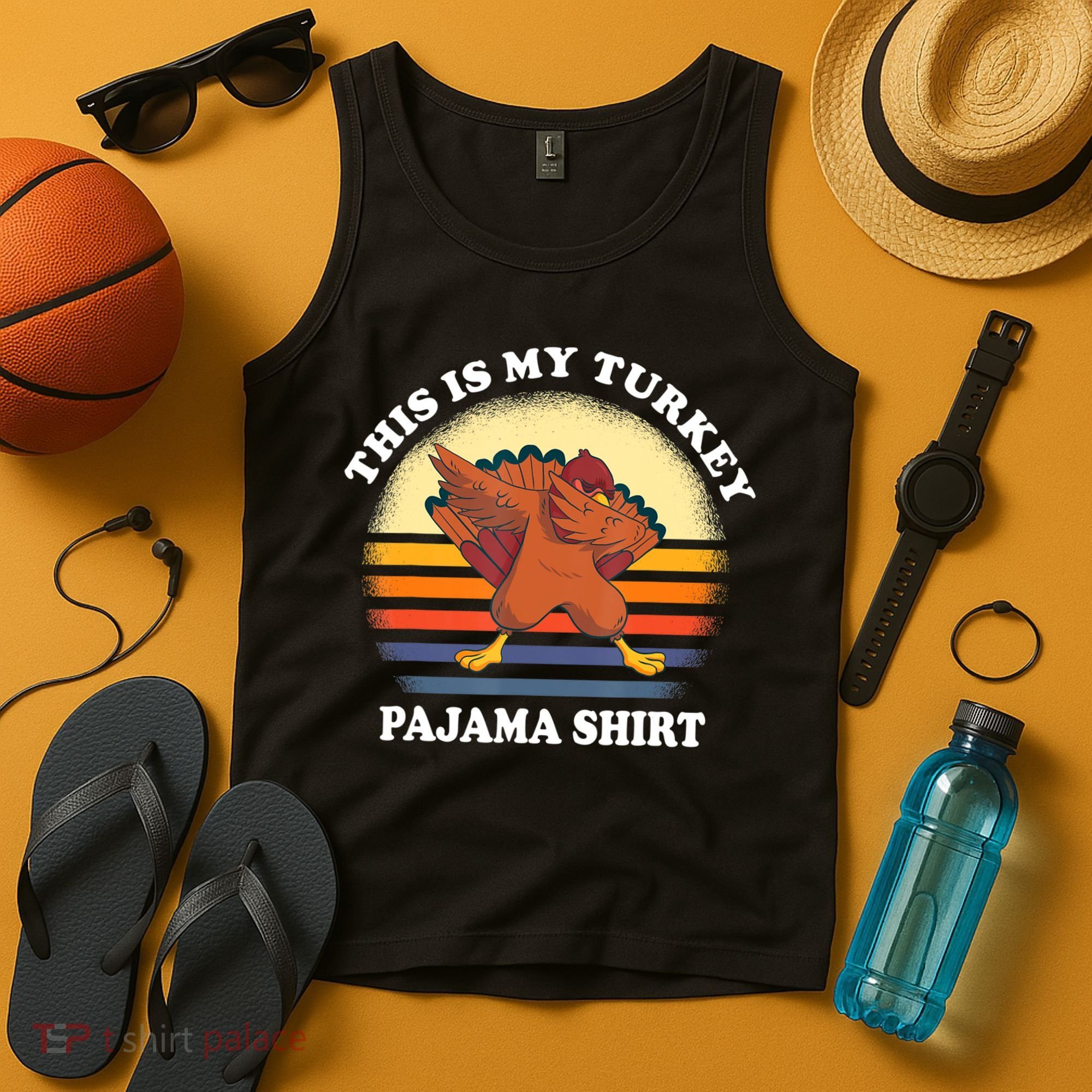 This Is My Turkey Pajama Thanksgiving Gobble Tank Top