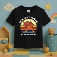 This Is My Turkey Pajama Thanksgiving Gobble Toddler T-Shirt thumb 3