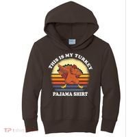 This Is My Turkey Pajama Thanksgiving Gobble Kids Hoodie thumb 0