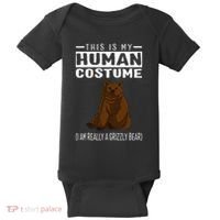 This Is My Human Costume IM Really A Grizzly Bear Baby Bodysuit thumb 0