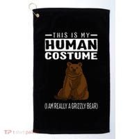 This Is My Human Costume IM Really A Grizzly Bear Golf Towel thumb 0