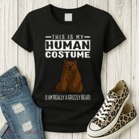 This Is My Human Costume IM Really A Grizzly Bear Women's T-Shirt thumb 3
