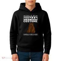 This Is My Human Costume IM Really A Grizzly Bear Kids Hoodie thumb 4