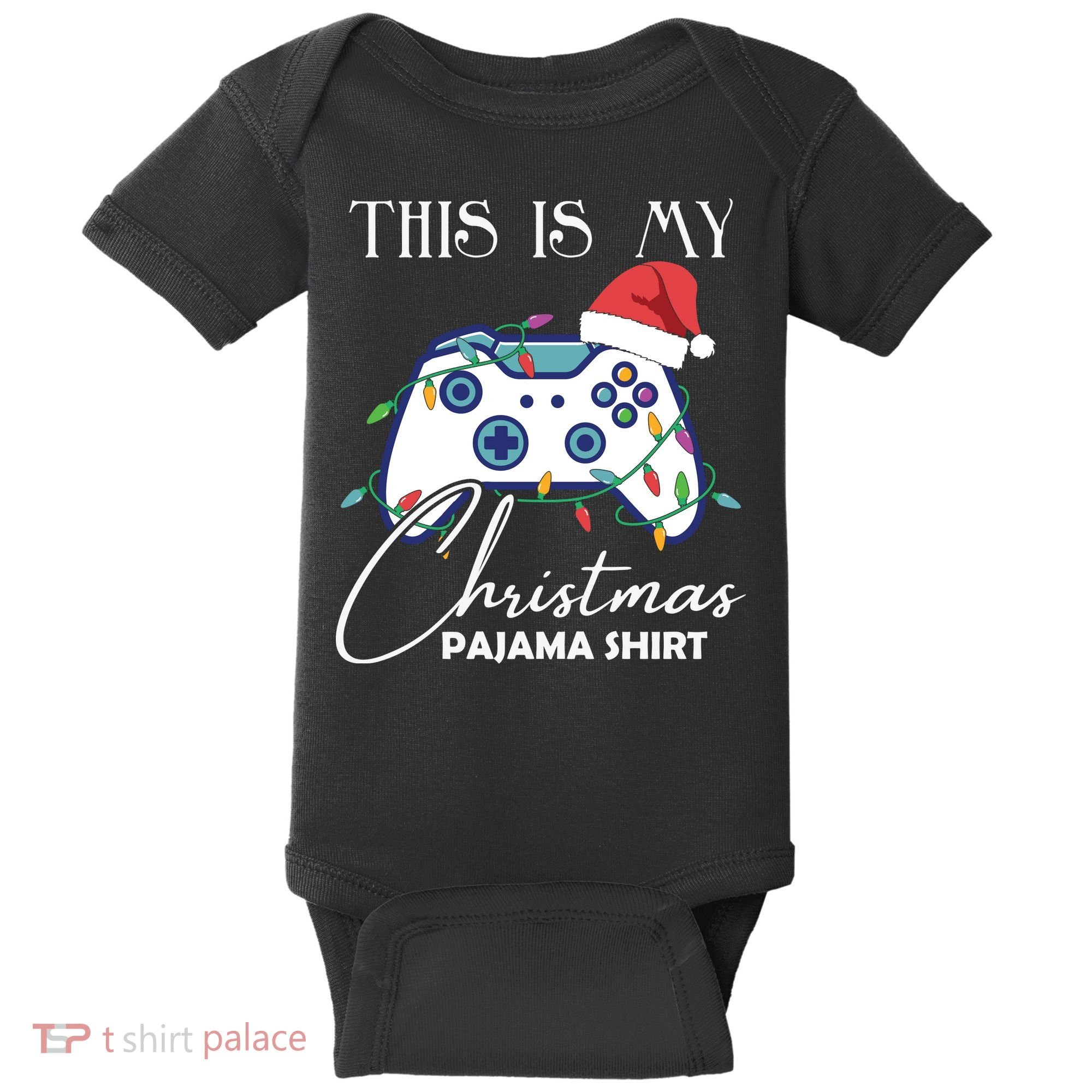 This Is My Christmas Pajama Shirt Funny Gamer Baby Bodysuit