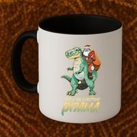 This Is My Christmas Pijama Santa Riding T Rex Coffee Mug thumb 2