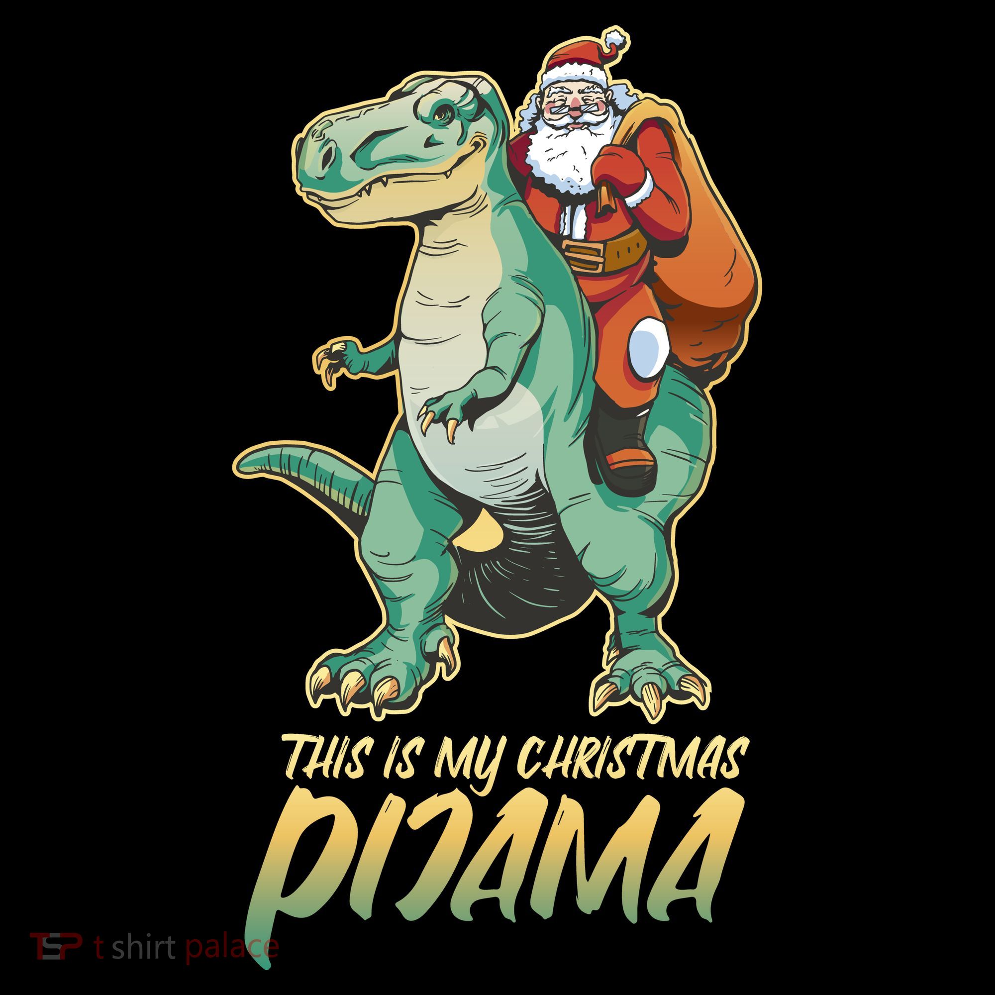 This Is My Christmas Pijama Santa Riding T Rex Coffee Mug