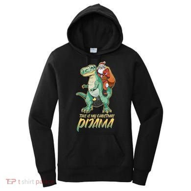 This Is My Christmas Pijama Santa Riding T Rex Women's Hoodie