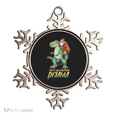 This Is My Christmas Pijama Santa Riding T Rex Ornament