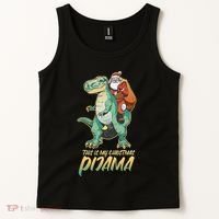This Is My Christmas Pijama Santa Riding T Rex Tank Top thumb 2