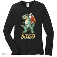 This Is My Christmas Pijama Santa Riding T Rex Women's Long Sleeve Shirt thumb 0